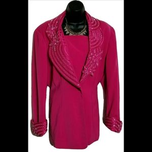 Vintage Psalm: CIV Floral Beaded Blazer Jacket Dicky Sz 16 Retro 80’s